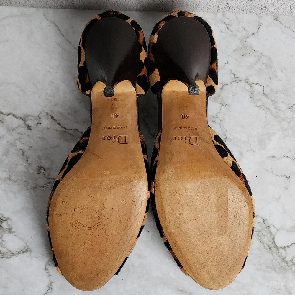 Dior, Leopard Print Pony Hair. Peep Toe Heels. - Picture 4 of 10